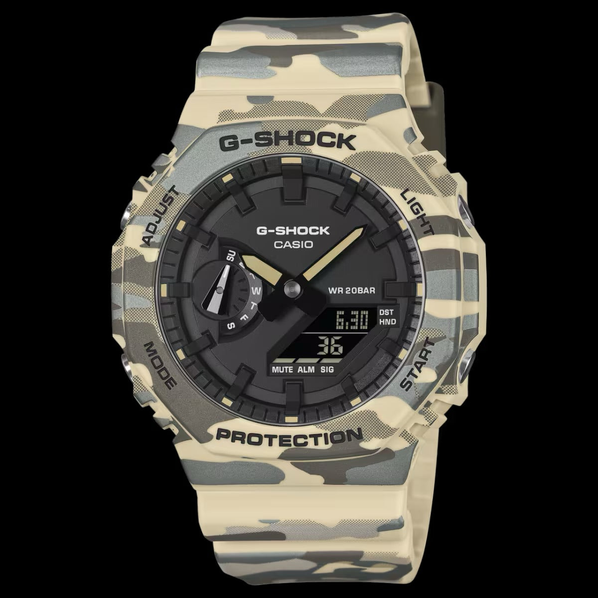Reloj Analógico-Digital G-Shock GA-2100CM-5ACR Camuflaje Beige y Gris CasiOak