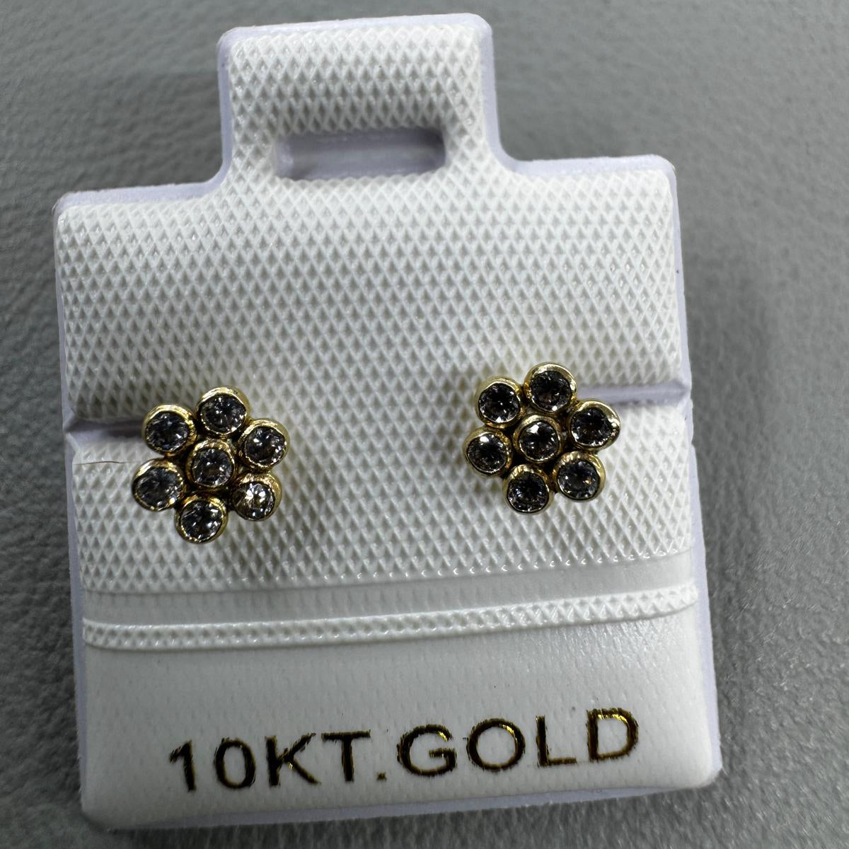 10K Gold Mini Rosette Stud Earrings