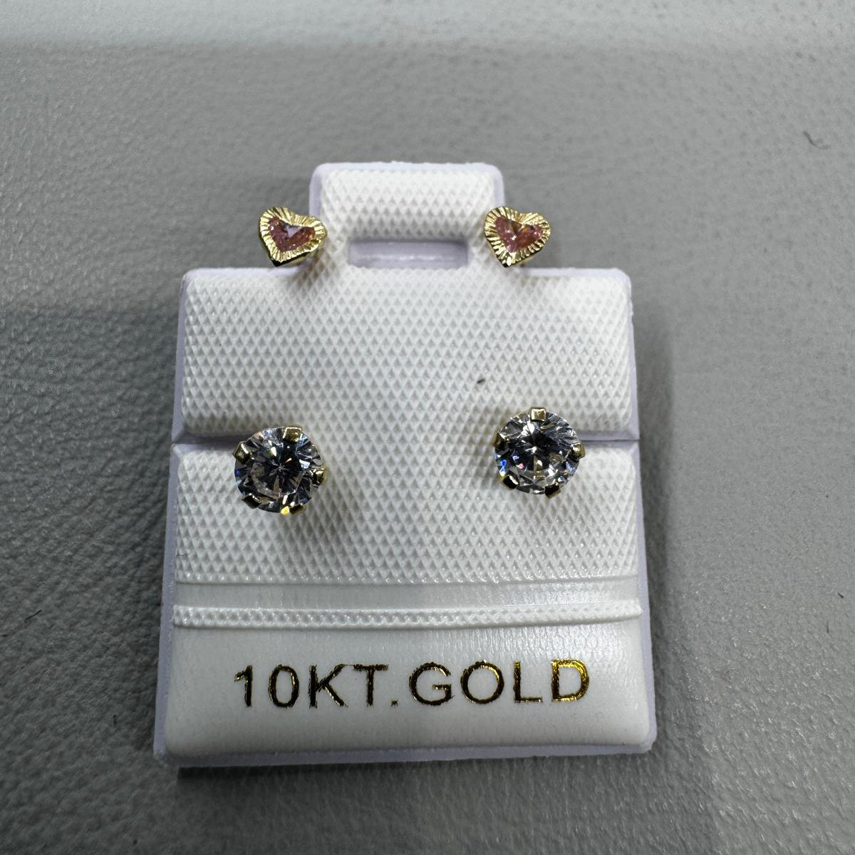 10K Gold Diamond-Cut Heart Huggie Earrings #3
