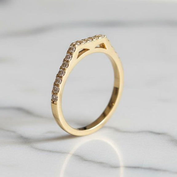 10K gold cubic zirconia ring diamond-like sparkle elegant everyday luxury