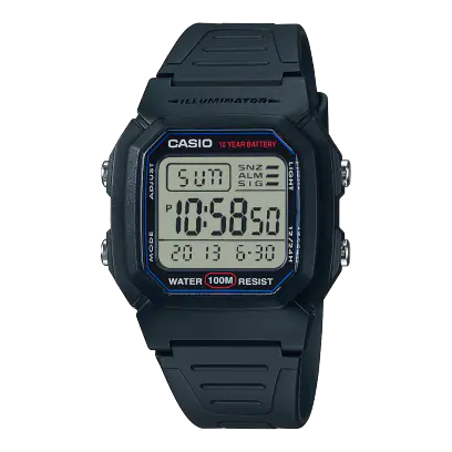 Black Casio watch W-800H-1AVCF