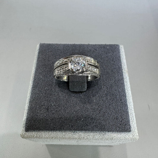 14K gold diamond ring 0.74CT detail showing expert setting natural diamond extraordinary sparkle