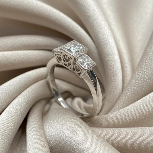 14K gold diamond ring detail showing expert setting diamond brilliance