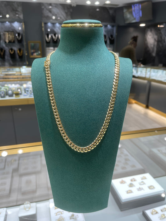 Cuban link chain gold 10k / 7.74 mm / 32.94 grams / 22 inch gold chain