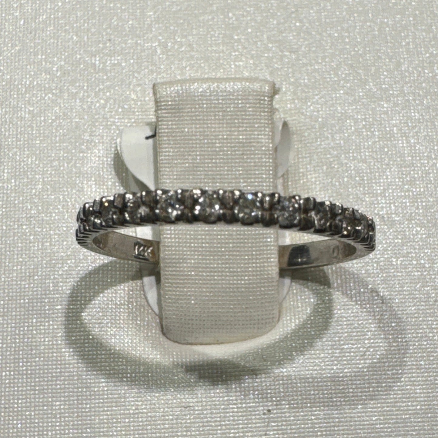 14K White Gold Ring with 0.20CT Natural Diamond - 1.03g - Free Sizing