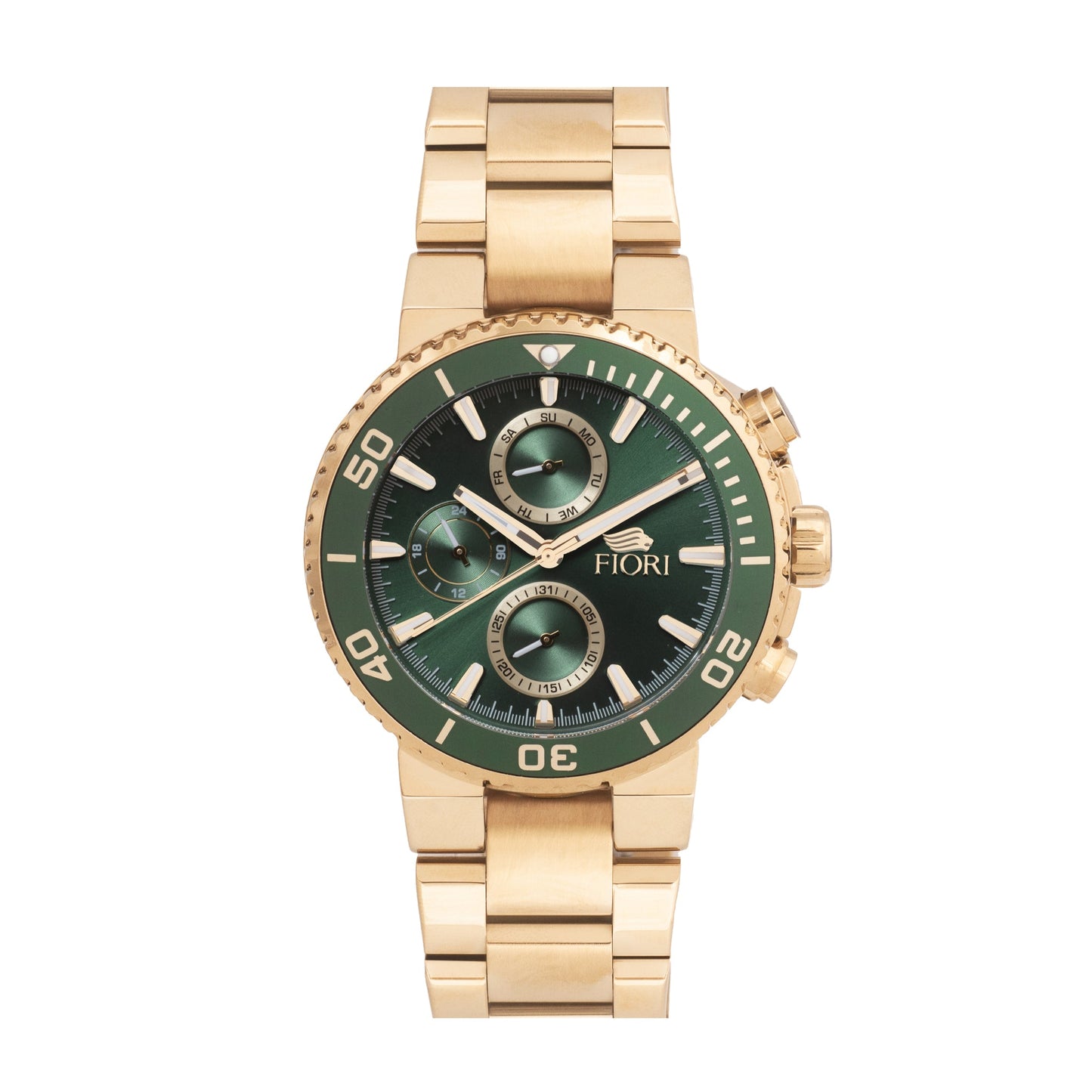Fiori 3944 Men's Chronograph Watch - Green Dial Gold
