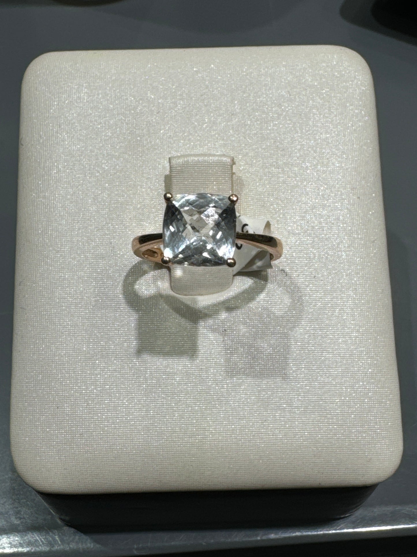 14K Rose Gold & Aquamarine Stone