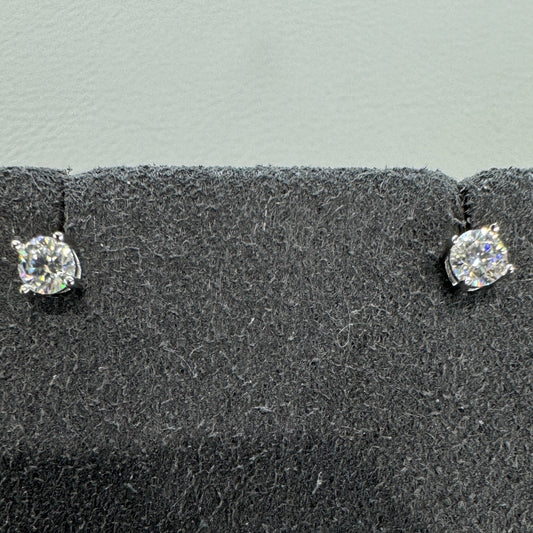3mm moissanite stud earrings sterling silver rhodium plated brilliant sparkle delicate minimalist elegance