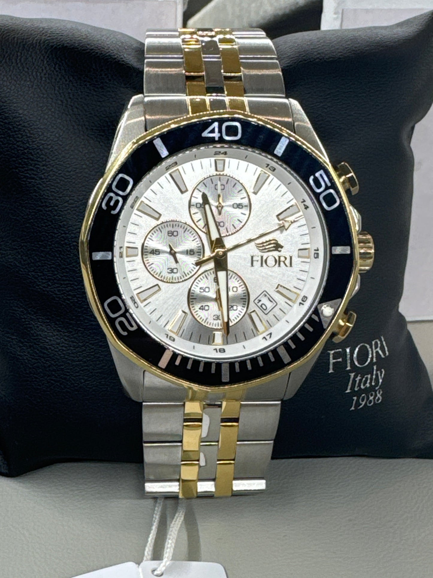 Fiori CHRONOGRAPH Men’s Stainless Steel Watch with Screw in Crown 100M WR #3839 Watch