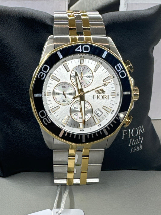 Fiori CHRONOGRAPH Men’s Stainless Steel Watch with Screw in Crown 100M WR #3839 Watch