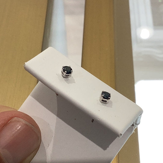 10K W Gold Blue Diamond Women’s Earrings .40ct