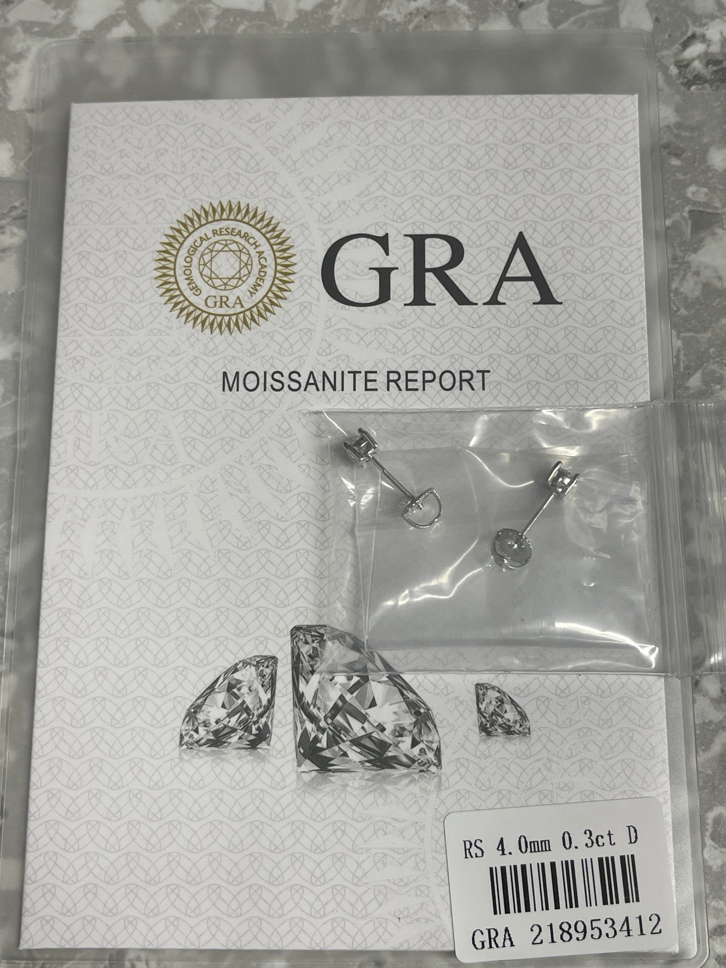 4mm Moissanite | Silver .925 rhodium plating | Screw-back Stud Earrings