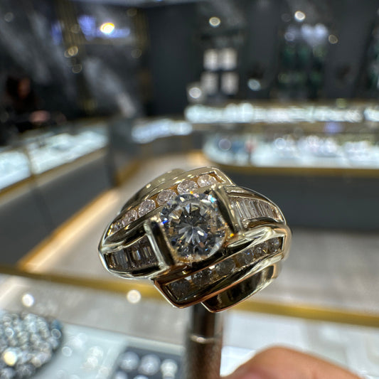 Bague 14k.66 ct natural diamond SI F Gold rings