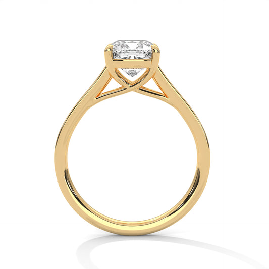 Cushion Cut Engagement Ring with Pavé Band DM-020