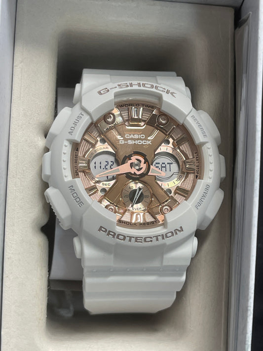 Casio G-Shock GMA-S120MF-7A2 Women's Analog-Digital Watch - White Rose Gold