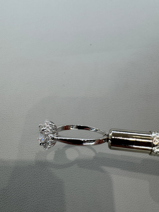 Sterling silver ring with moissanite (model: AZ012-J)