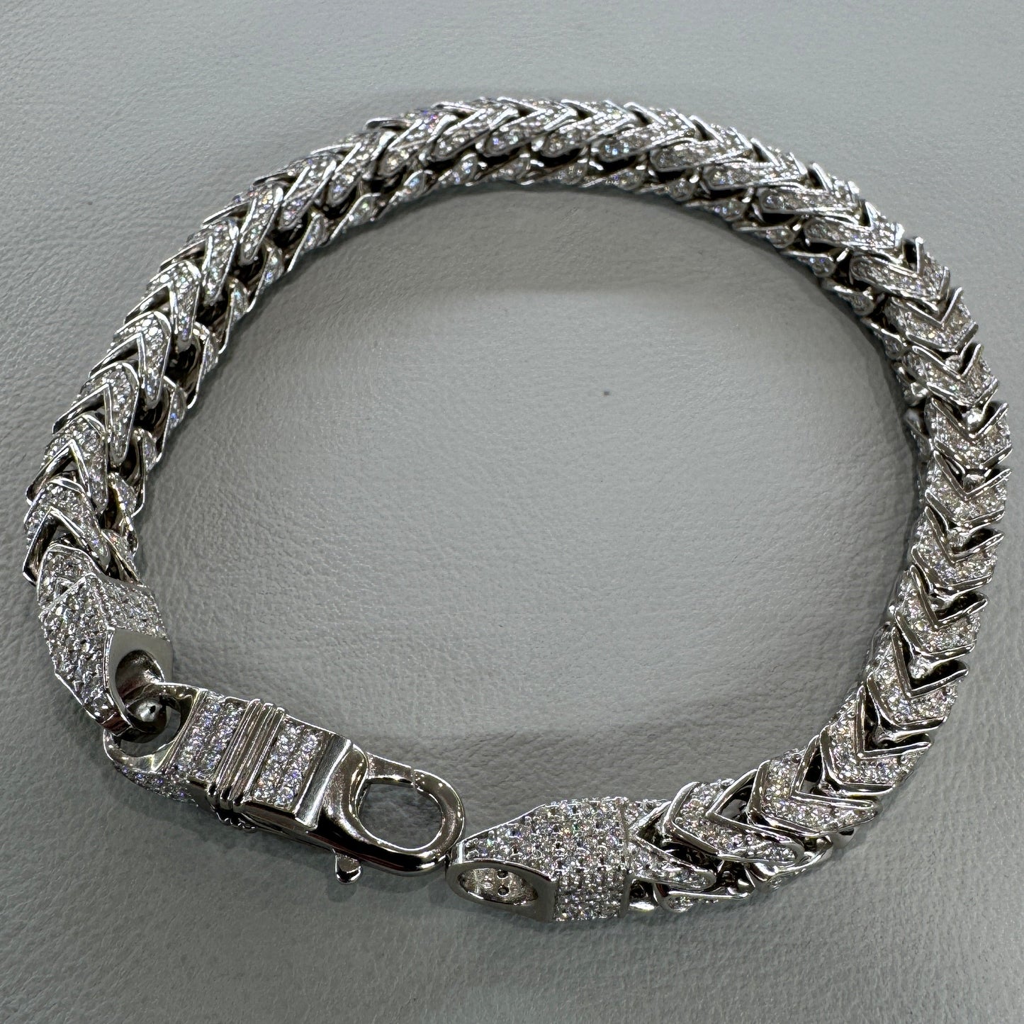 Bracelet Franco 6 mm, 20 cm (8 pouces) - Argent sterling serti de moissanite - Modèle MJCN0436-6 mm