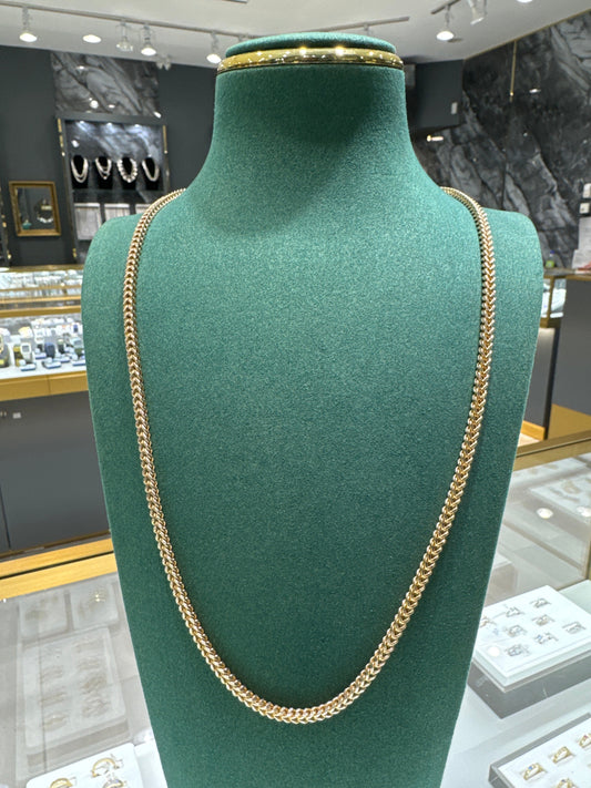 Franco 2 tones diamond cut Or 10k 16.3g 24 pouces gold chain