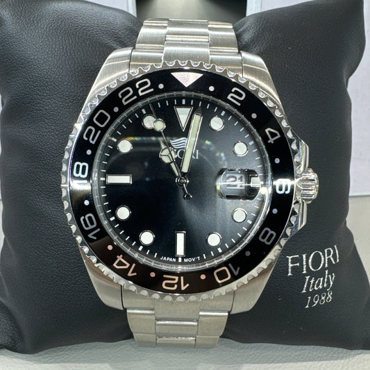 Fiori Men’s Stainless Steel 100M WR Watch with Screw Down Crown #3855 Watch