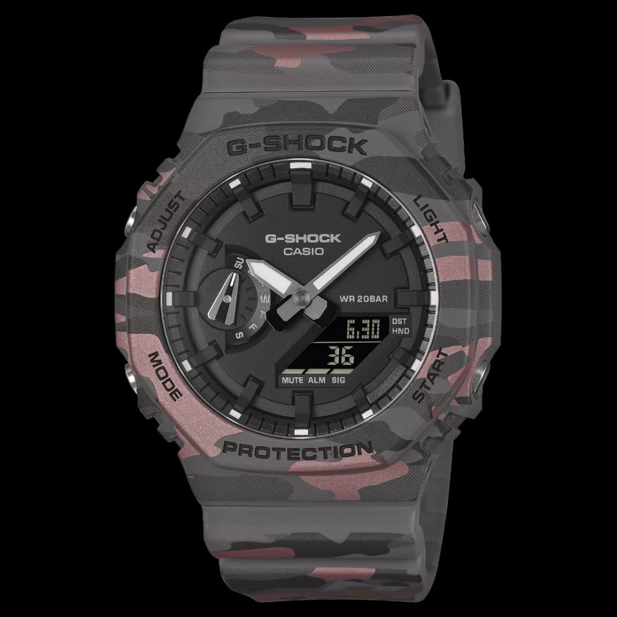 G-Shock GA-2100CM-8A Grey Camouflage CasiOak Analog-Digital Watch