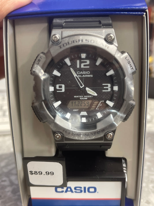 Montre Casio Tough Solar AQ-S810W-1A4VCF pour homme, analogique-numérique - Noir et argent