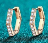 Moissanite Hoop Earrings - 925 Sterling Silver (AZ1076-E)