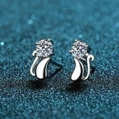 Moissanite Earrings - 925 Sterling Silver (AZ122-E)