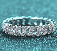 Moissanite Eternity Ring - 925 Sterling Silver (AZ1339-J)