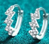 Moissanite Climber Earrings - 925 Sterling Silver (AZ1365-E)