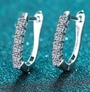 Moissanite Hoop Earrings 0.36ct - 925 Sterling Silver (AZ432-E)