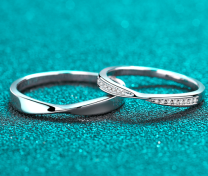 Moissanite Wedding Band - 925 Sterling Silver (AZ599-J)
