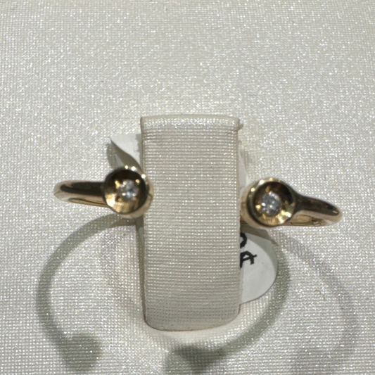 10K Yellow Gold Ring with 0.02CT Diamonds - 0.9g - Free Sizing