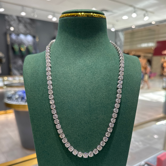 6mm Moissanite Tennis Chain Necklace 20 Inch - .925 Sterling Silver