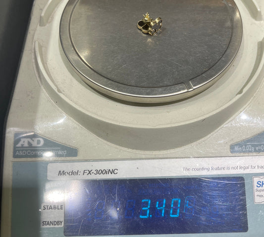 Clover black earring yellow gold 10k / Bijouterie Del Moral 2