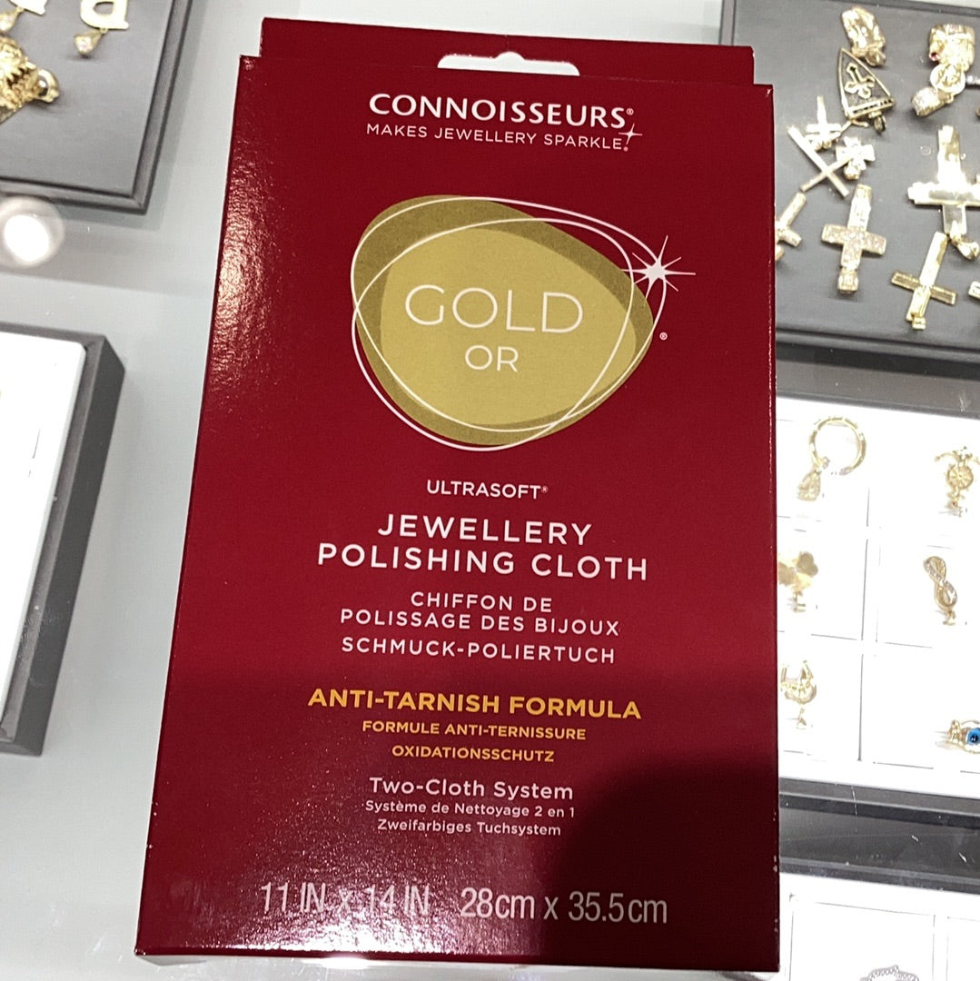 Connoisseurs jewellery polishing cloth professional care dual-sided design gold silver platinum