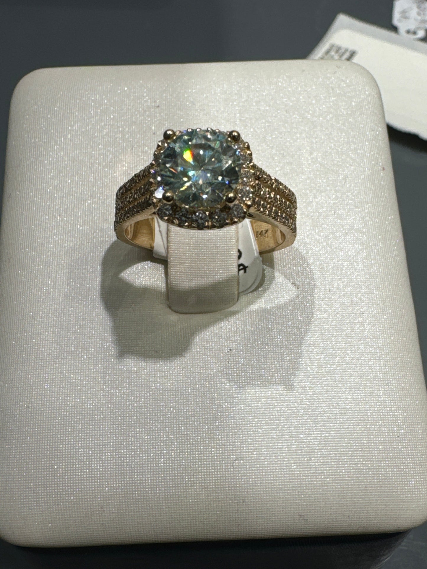 14K Gold Ring with 1CT Blue Lagoon Moissanite Ring