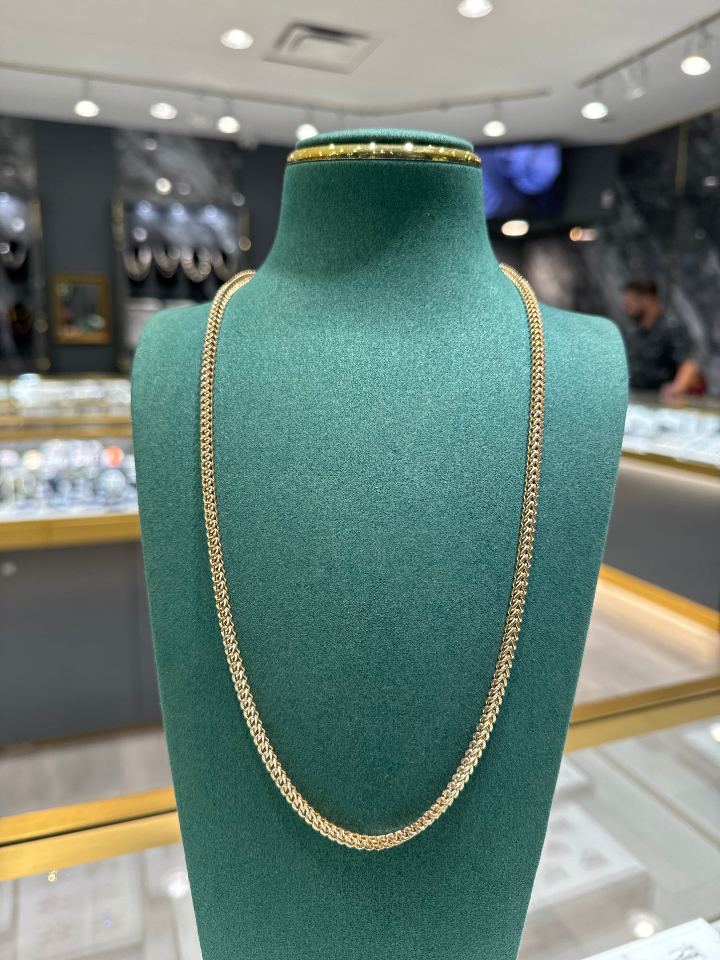 Franco 2 tones diamond cut Or 10k 16.3g 24 pouces gold chain