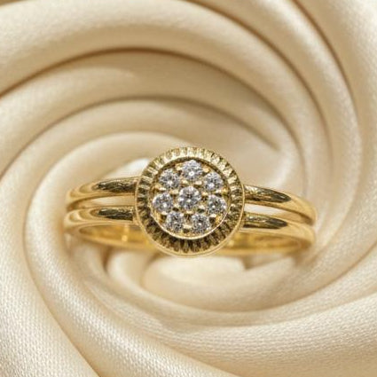 10K gold lab diamond ring side view showing diamond setting luxurious finish