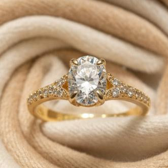 10K gold lab diamond ring detail showing 1 carat lab-grown diamond brilliance expert craftsmanship
