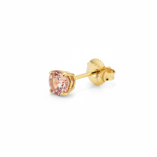14K Gold Pink Lab-Grown Diamond Stud Earrings 0.72CT Total / 0.36CT Each (DML14ER005)