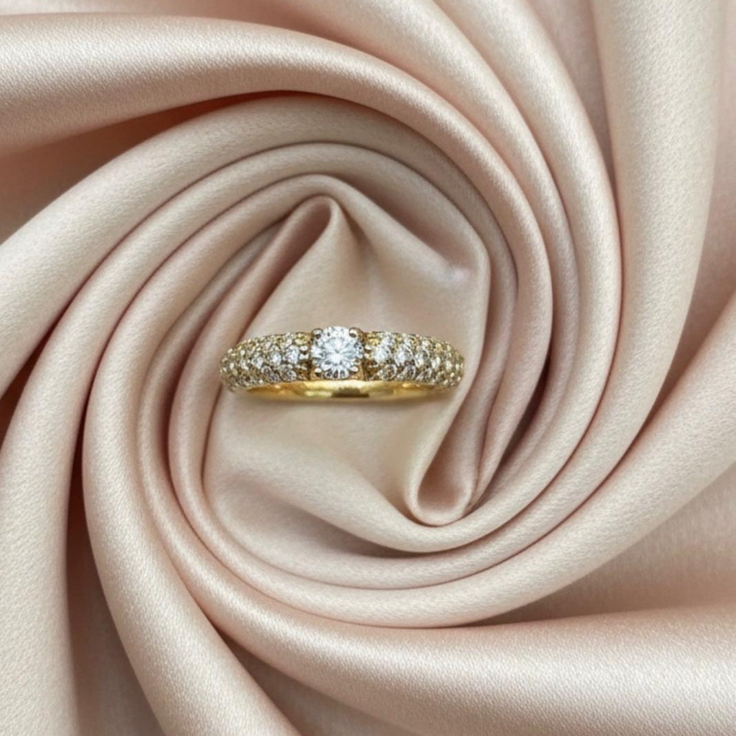 10K gold moissanite ring 0.5CT center stone exceptional brilliance superior fire half carat