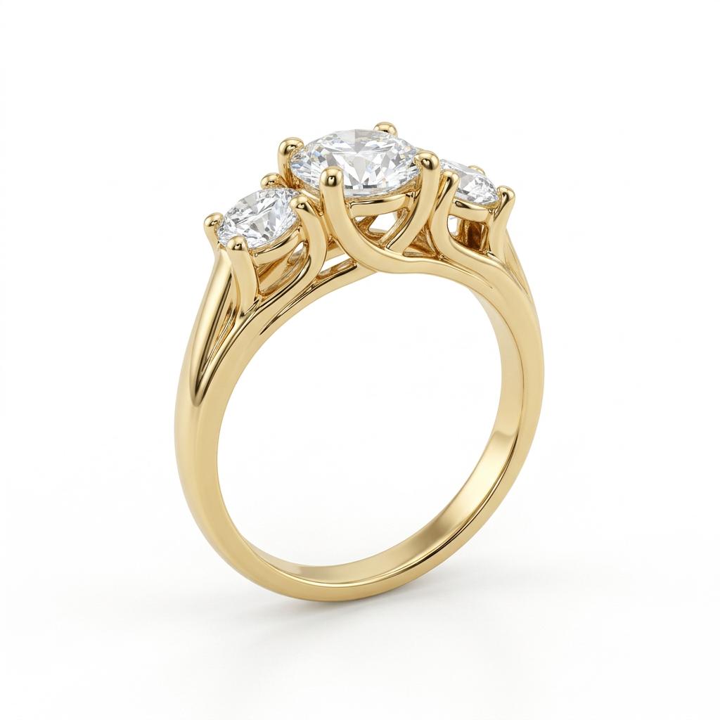 Anillo de oro de 10K con moissanita 1.05CT