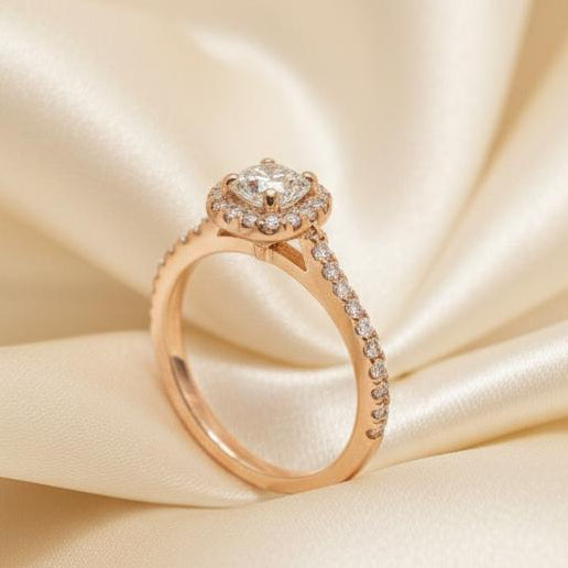 10K gold natural diamond ring detail showing natural diamonds brilliant sparkle expert craftsmanship