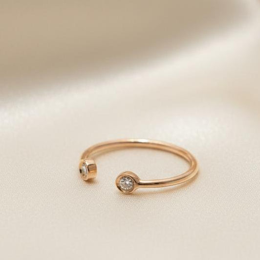 10K gold natural diamond ring detail showing delicate natural diamond sparkle expert craftsmanship