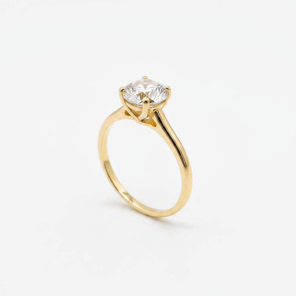 10K Gold Natural Diamond ring 0.63CT center stone