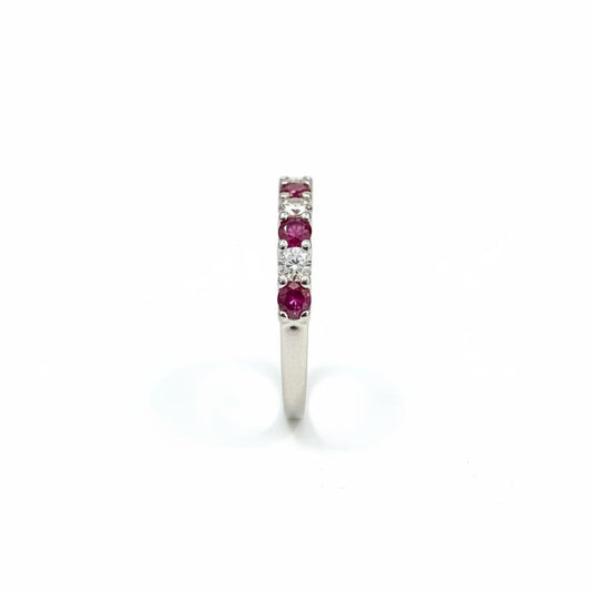 14K Gold Natural diamond ring 0.18CT with rubys 0.24CT