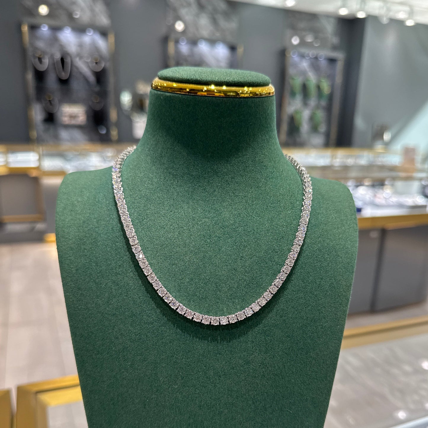 4mm Moissanite Tennis Chain Necklace 16 Inch - .925 Sterling Silver