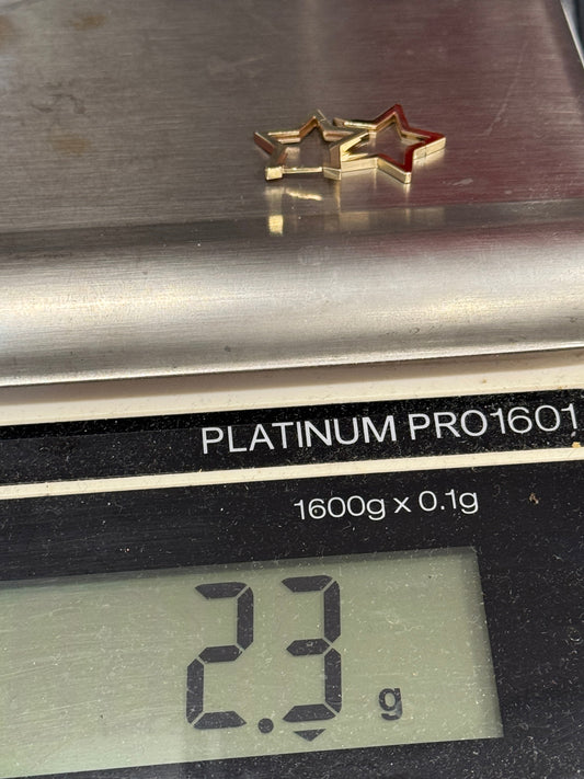 Star shape Huggies Earrings 10K Yellow Gold (2.3G Model SH-419) - Bijouterie Del Moral Brossard. Earrings