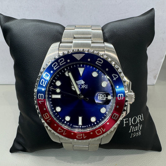 Fiori homme en acier inoxydable 100MM WR couronne visée #3854