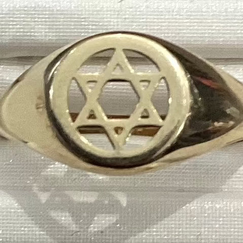 Star of David 10K Y Gold Women Ring 1.89g